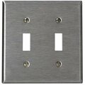 Ezgeneration 84009-A40  2-Gang Toggle Switch Wallplate  Standard Size  protective Treated Stainless Steel EZ2425624